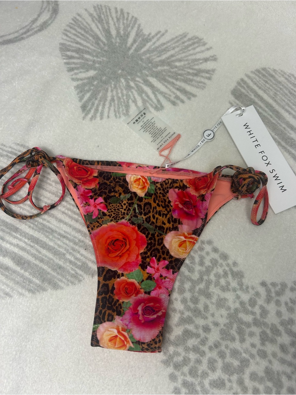 NWT White Fox Boutique floral and leopard print pink & red orange bottoms
